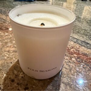Four Seasons AirAroma Scented Candle – White Glass – Used – Flaking Paint Base
